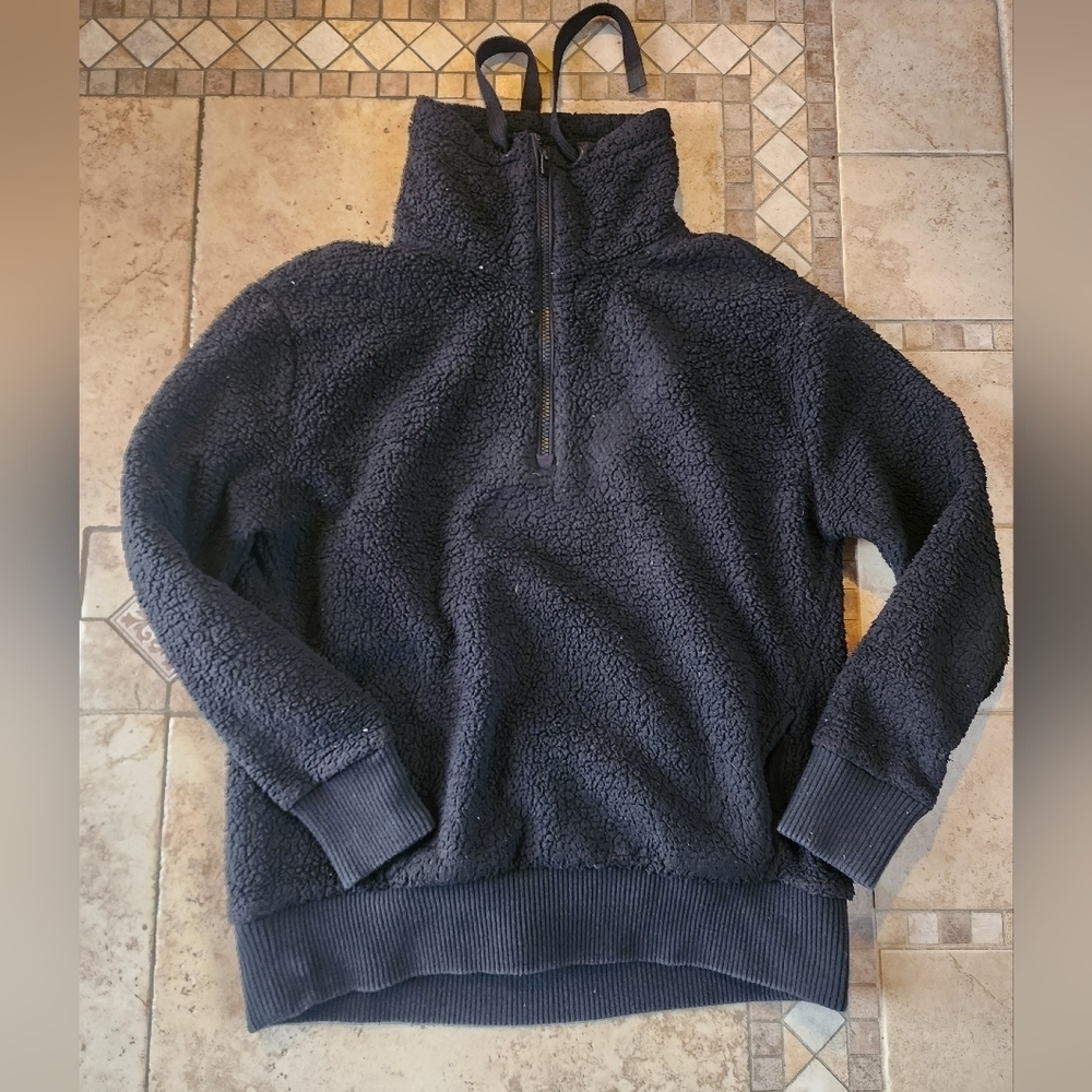 Athleta Black Sherpa Sweatshirt
